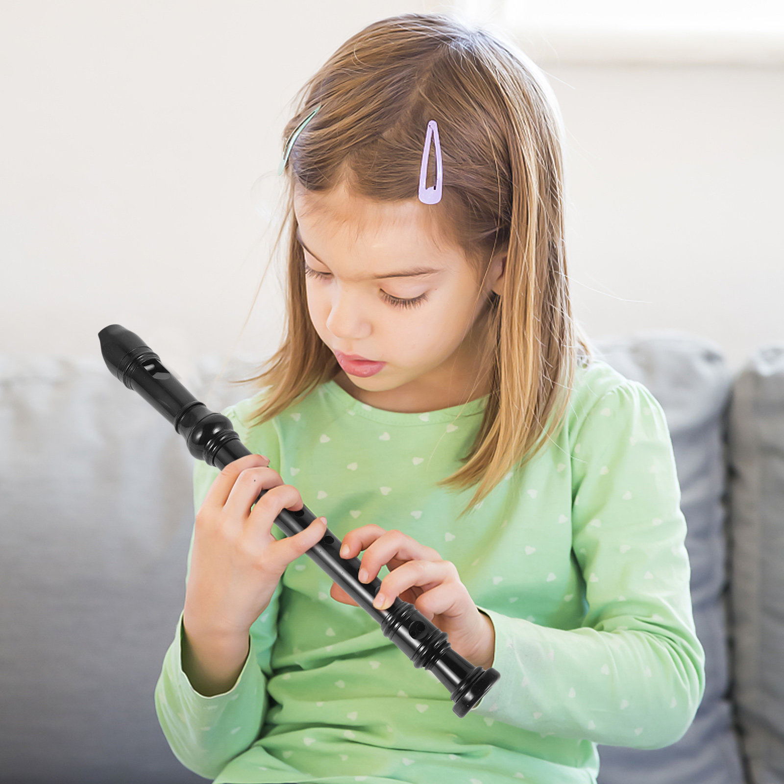 آلة ريكورد سوبرانو شفافة سوداء - مراجعة Soprano Recorder Plastic وسعره